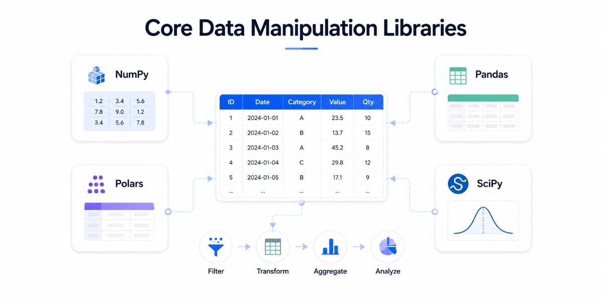 an image indicating the core data manipulation python libraries for data science